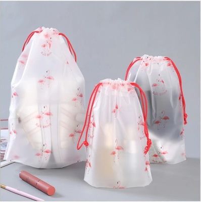 Poly Drawstring Bag EVA Frosted Plastic Drawstring Storage Bag for Clothing Custom Logo