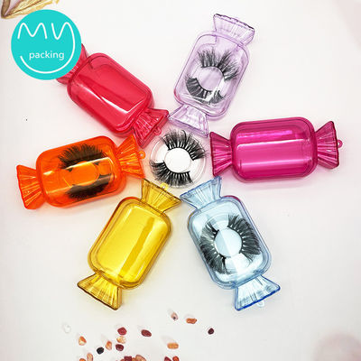 Custom Logo Candy Themed Lash Boxes for Mink Lashes Empty Private Label Clear Acrylic