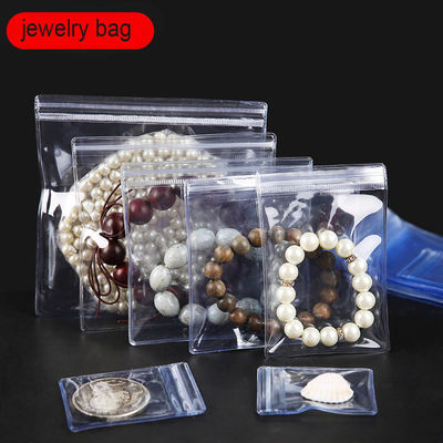 Zipper Top Sealing Small Jewelry Bags with Custom Logo Thick Clear Plastic Earring Bags