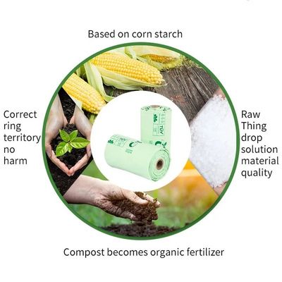 PBAT PLA Corn Starch Vest Style Bag for Compostable Trash in Aseptic Environments