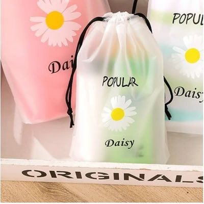 Poly Drawstring Bag EVA Frosted Plastic Drawstring Storage Bag for Clothing Custom Logo