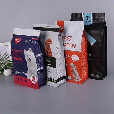 Customized Color Eight Side Seal Aluminum Foil Pet Food Packaging Bag for Cookie