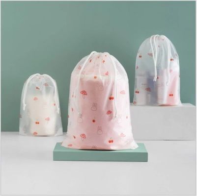 Poly Drawstring Bag EVA Frosted Plastic Drawstring Storage Bag for Clothing Custom Logo