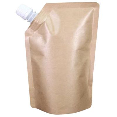 Stand Up Spout Pouch for Cream Cosmetic Liquid Kraft Paper Plastic Laminating Material