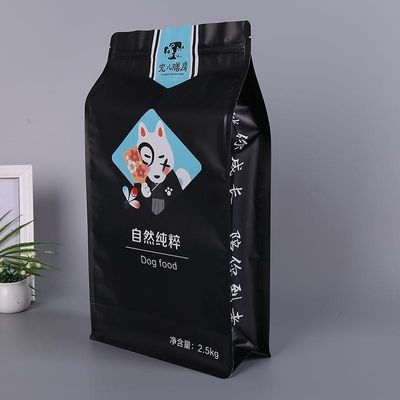 Customized Color Eight Side Seal Aluminum Foil Pet Food Packaging Bag for Cookie