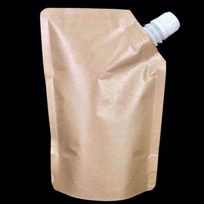 Stand Up Spout Pouch for Cream Cosmetic Liquid Kraft Paper Plastic Laminating Material