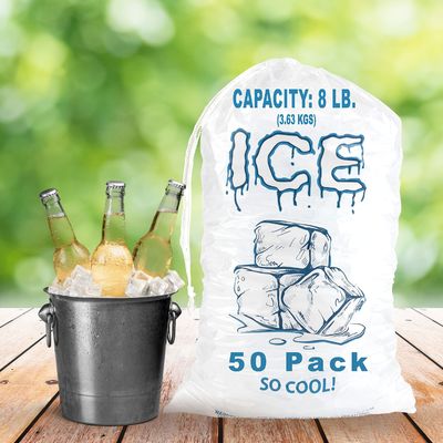 10 Lb Customized Durable Reusable Biodegradable Plastic Ice Bags for Ice Cube Storage
