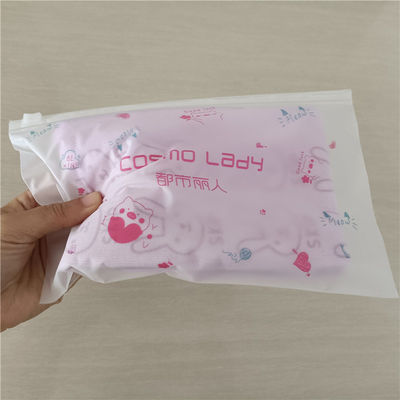 Custom Logo Clothing Packaging Zipper Bag For Reusable Frosted Garment Plastic