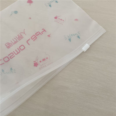 Custom Logo Clothing Packaging Zipper Bag For Reusable Frosted Garment Plastic