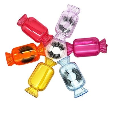 Custom Logo Candy Themed Lash Boxes for Mink Lashes Empty Private Label Clear Acrylic