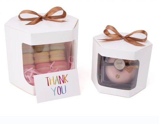 Customized White Cardboard Cake Box with Window 4 and 6 Hole Cupcake Packaging Box