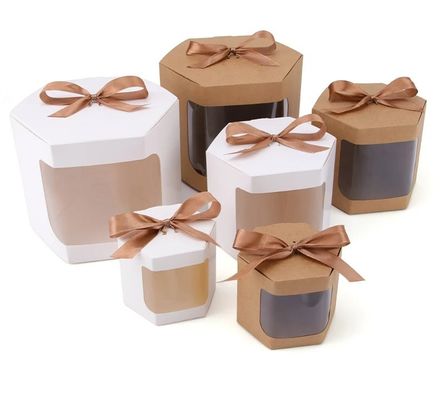 Customized White Cardboard Cake Box with Window 4 and 6 Hole Cupcake Packaging Box