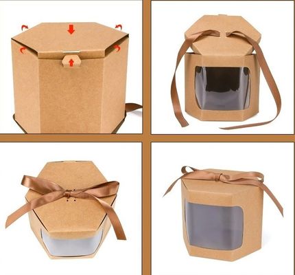 Customized White Cardboard Cake Box with Window 4 and 6 Hole Cupcake Packaging Box