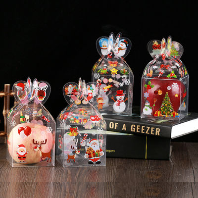 Transparent PET Foldable Candy Apple Boxes for Customized Gift Packing Christmas