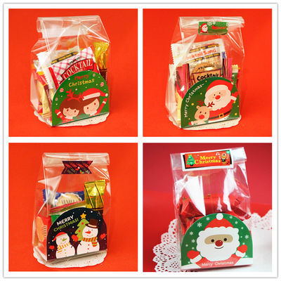 Custom Order Handmade Diy Biscuit Bag for PE Plastic Color Bottom Toast Bag Christmas