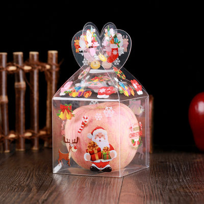 Transparent PET Foldable Candy Apple Boxes for Customized Gift Packing Christmas
