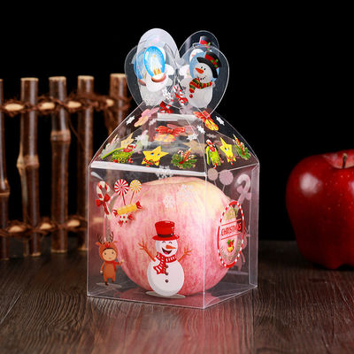 Transparent PET Foldable Candy Apple Boxes for Customized Gift Packing Christmas