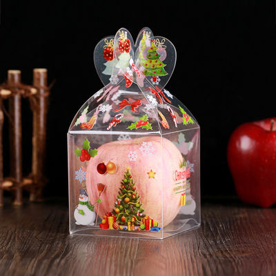 Transparent PET Foldable Candy Apple Boxes for Customized Gift Packing Christmas