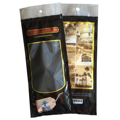 Gravnre Printing Stand Up Pouch Custom Zip Lock Cigar Bags for Moisturizing Cigars