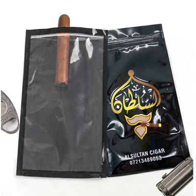 Gravnre Printing Stand Up Pouch Custom Zip Lock Cigar Bags for Moisturizing Cigars