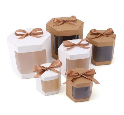 Elegant Personalized White Square 4 6 8 10 12 14 Inch Window Loaf Wedding Birthday Loaf Cake Boxes