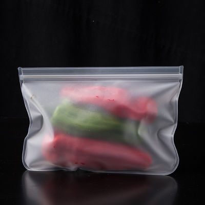 Reusable Leakproof Silicone Food Storage Bag with Zipper Top and Self Sealing Design