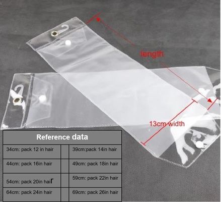 Transparent Pvc Bag Hair Extension Plastic Packaging With Logo Customized For Cosmetic