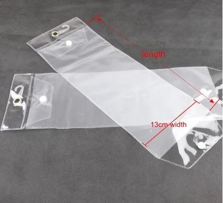 Transparent Pvc Bag Hair Extension Plastic Packaging With Logo Customized For Cosmetic