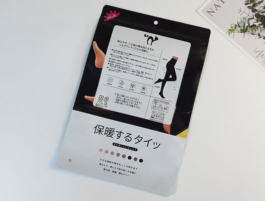 Waterproof Self Sealing Zipper Packaging Bag for Silk Stockings Bareleg Tights Sock