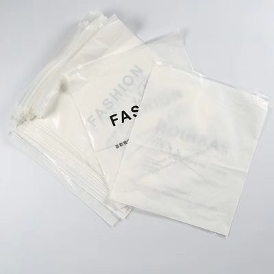 Gravure Printed PE White Bottom Transparent Composite Non-Slip Plastic Bag with Zipper