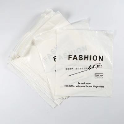 Gravure Printed PE White Bottom Transparent Composite Non-Slip Plastic Bag with Zipper