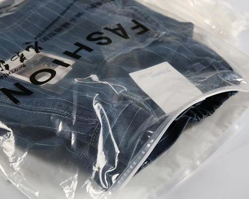 Gravure Printed PE White Bottom Transparent Composite Non-Slip Plastic Bag with Zipper