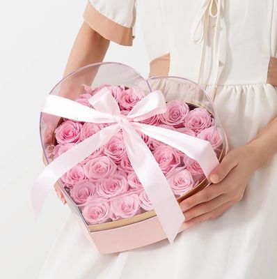 Valentine's Day Customized Rose Box with Logo and Ribbon Printing in Different Shapes
