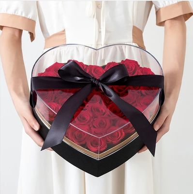 Valentine's Day Customized Rose Box with Logo and Ribbon Printing in Different Shapes