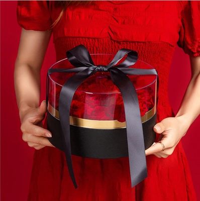 Valentine's Day Customized Rose Box with Logo and Ribbon Printing in Different Shapes