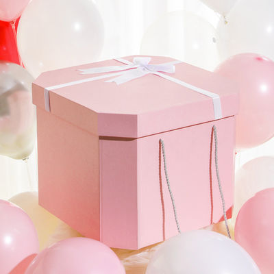 Square Novelty Ribbon Birthday Gift Box Packing Box Paper Gift for Customized Logo Size