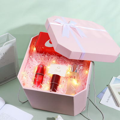 Square Novelty Ribbon Birthday Gift Box Packing Box Paper Gift for Customized Logo Size