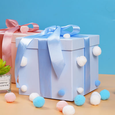 Customize End Boutique Luxury Paper Gift Box With Ribbon Lid for Birthday Christmas