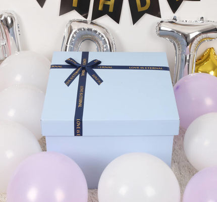 Customize End Boutique Luxury Paper Gift Box With Ribbon Lid for Birthday Christmas