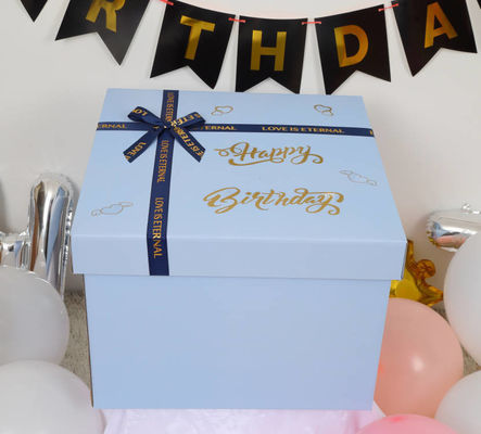 Customize End Boutique Luxury Paper Gift Box With Ribbon Lid for Birthday Christmas