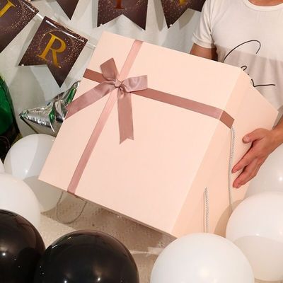Customize End Boutique Luxury Paper Gift Box With Ribbon Lid for Birthday Christmas