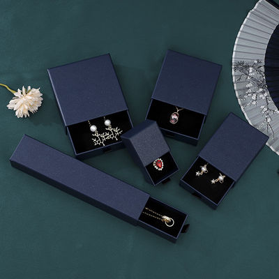 Custom Logo Size Luxury Sliding Box with Ribbon Cord Gift Jewelry Box Set Drawer Box