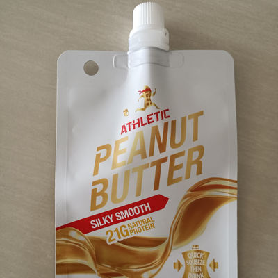 0.15MM Thickness Brown Mylar 90g Aluminum Foil Spout Pouch for Fruit Puree Packaging