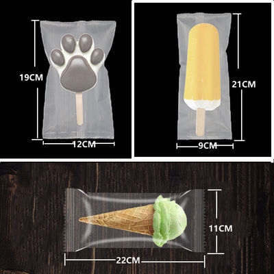 Custom Printed Heat Seal Plastic Ice Packaging for Transparent Frosted Ice Cream