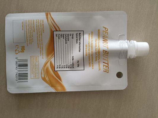 0.15MM Thickness Brown Mylar 90g Aluminum Foil Spout Pouch for Fruit Puree Packaging