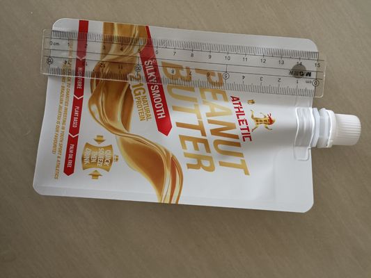 0.15MM Thickness Brown Mylar 90g Aluminum Foil Spout Pouch for Fruit Puree Packaging