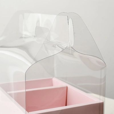 DIY Transparent Flower Cake Boxes PVC Wedding Christmas Birthday Gift Packaging with Handles