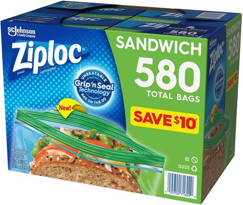 PP Plastic Type Reusable Plastic Sandwich Bag 580 347 166 152 14 for Food Packaging