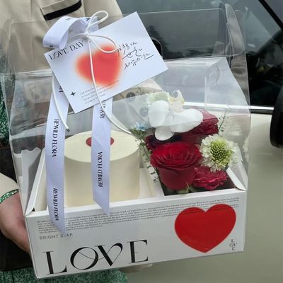 DIY Transparent Flower Cake Boxes PVC Wedding Christmas Birthday Gift Packaging with Handles