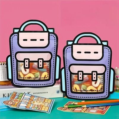 Window Opening Self-Sealing Bag for Cute Cartoon Shaped Packaging of Snacks and Candy